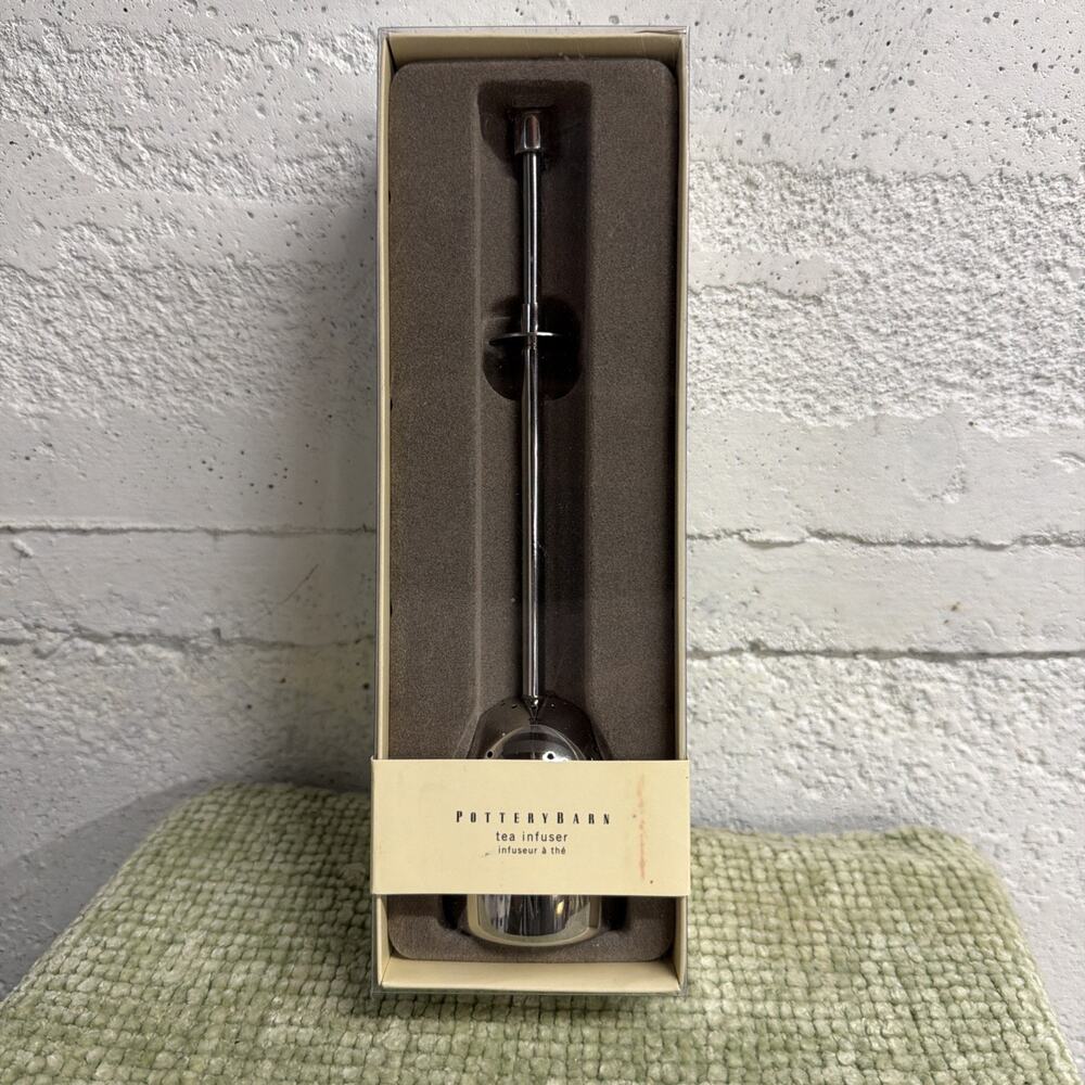 Pottery Barn Stainless Steel Tea Infuser Ball with Handle New in Box